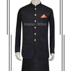 Black customized waistcoat in four season tropical fabric