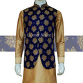 Luxury waistcoat with golden micro embellishment | Waistcoat for Groom | Waistcoat with Kurta Pajama
