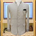 Manteau prince argenté à micro ornements manchette française