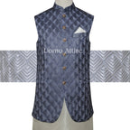 Grey embroidered fabric for attractive