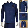 Gilet blu in tessuto da abito tropicale 