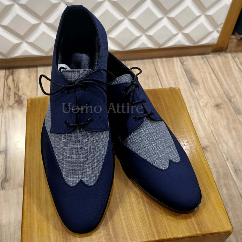 Scarpe da uomo in tessuto personalizzato in contrasto 