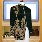 Bespoke Designer Deep Green Luxury Prince Coat