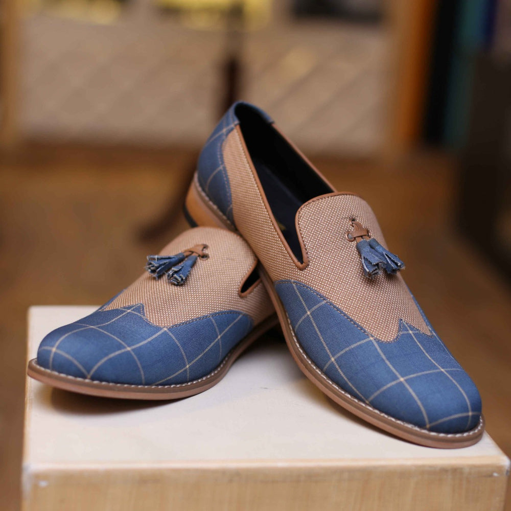 Contrast Fabric Shoes For Groom