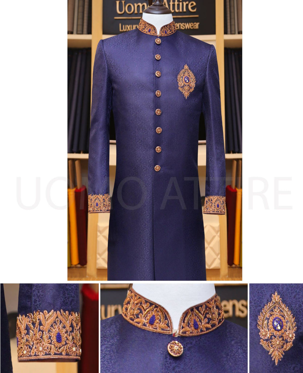 Sherwani di design con effetto tradizionale 