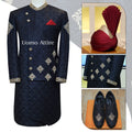 Lussuoso pacchetto completo sherwani nero personalizzato 