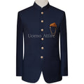 Manteau prince bleu marine customisé en tissu tropical super fin 