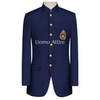 Navy blue customized prince suit with embellishments