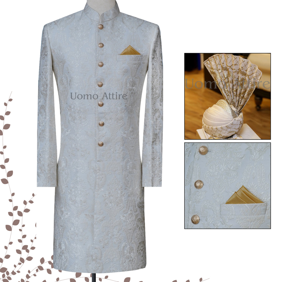 Sophisticated look custom-made sherwani