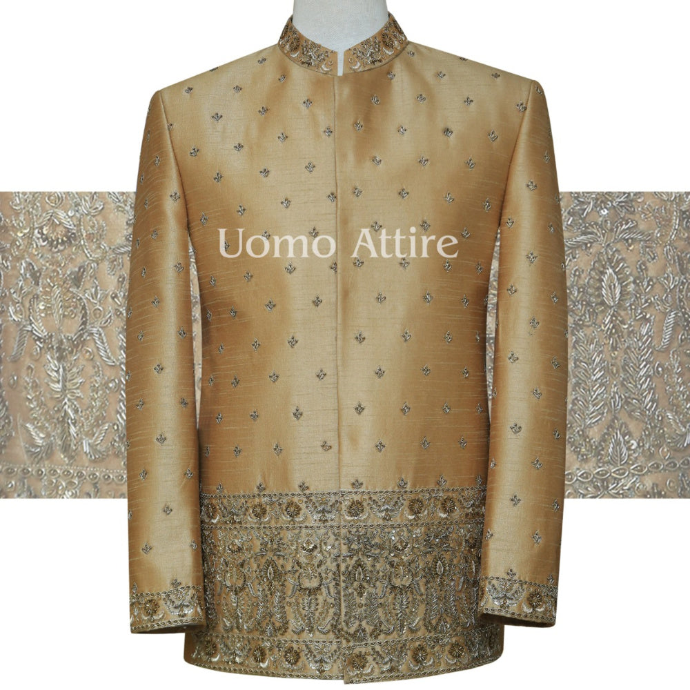Made-to-order embellished prince coat for elegent look