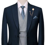 Azzimato deep green customized three piece suit with formal tie