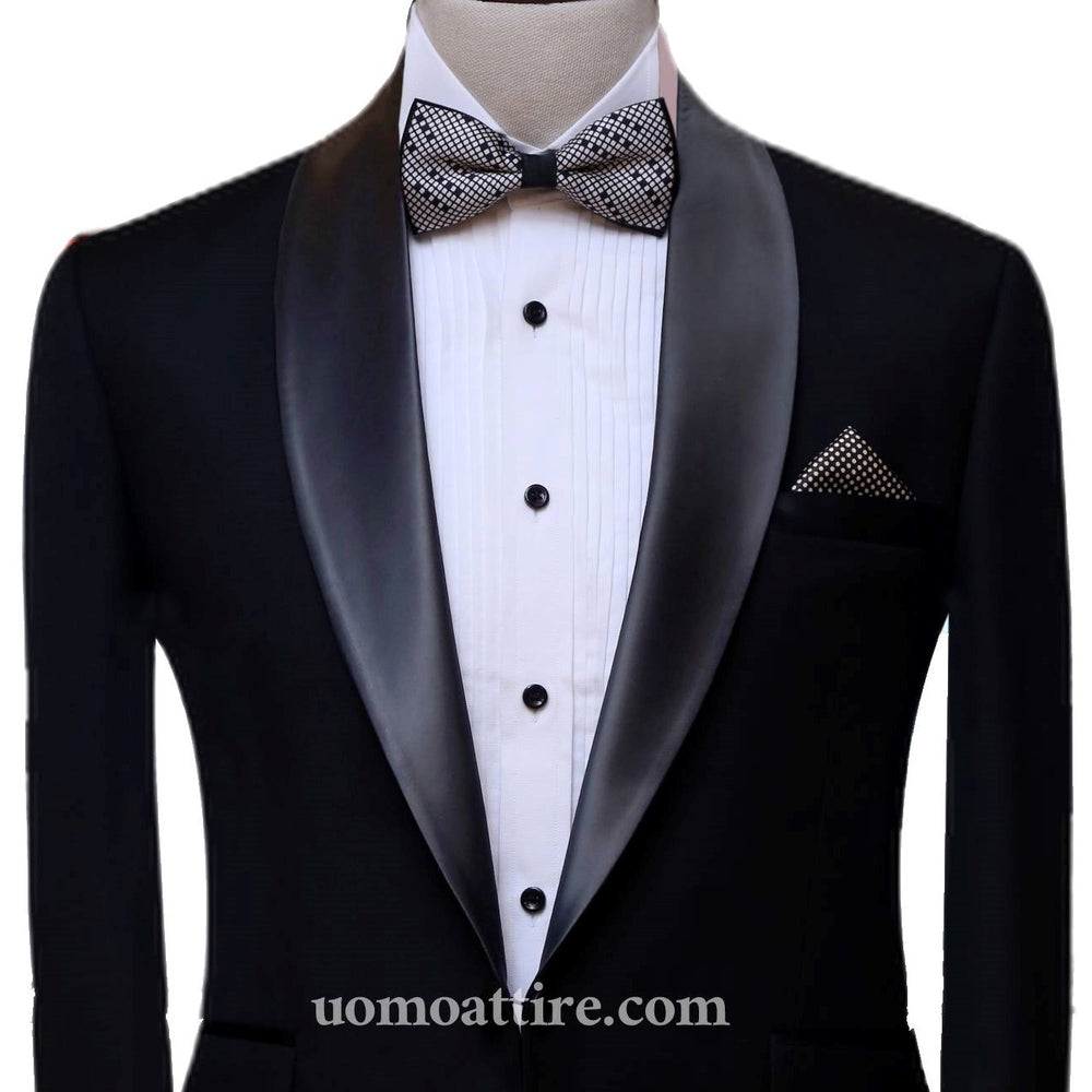 Black customized tuxedo two piece suit