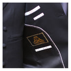 Black self textured three piece suit 100% woolen inside fashion
