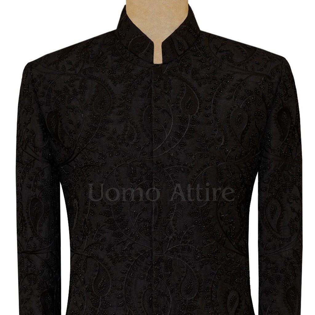 shawl with black sherwani