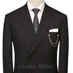 Charcoal grey double breasted 2 piece suit, double breasted suit
