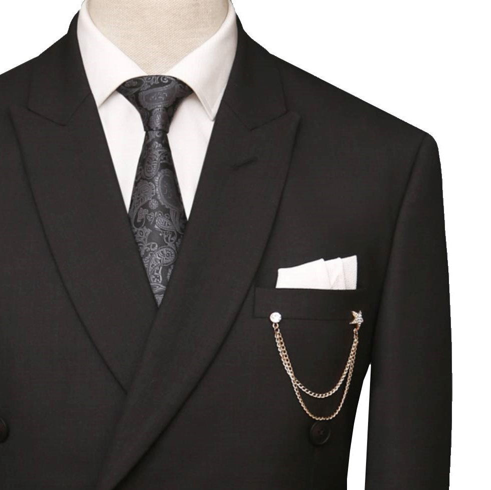Charcoal grey double breasted 2 piece suit, double breasted suit