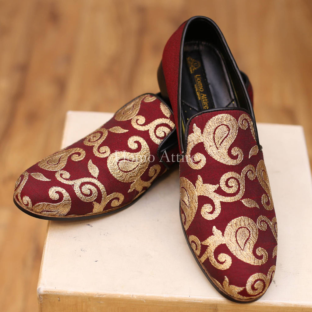 Colorful double button wedding 2 piece suit with same fabric shoes