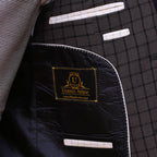 Contrast checkered windowpane three piece suit inside linning option
