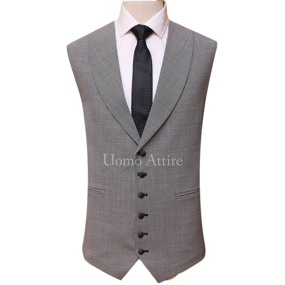 
                  
                    Contrast checkered windowpane three piece suit vest
                  
                