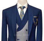 Custom-made woolen fabric three piece suit