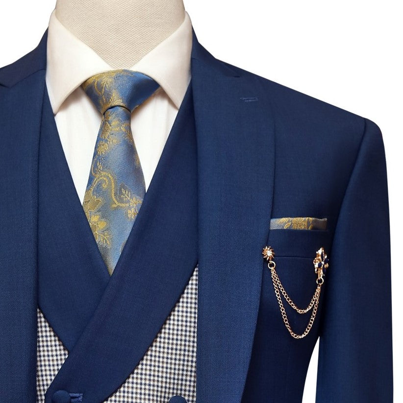 Custommade woolen fabric three piece suit Uomo Attire