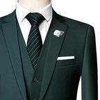Custom-tailored deep green three piece suit