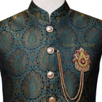 Customized embellished waistcoat for mehndi, jamawar waitcoat for mehndi 1