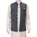 Dark grey bespoke waistcoat in tropical imported fabric, waistcoat