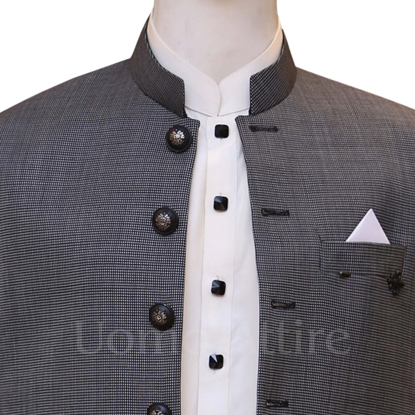 
                  
                    Dark grey bespoke waistcoat in tropical imported fabric, waistcoat
                  
                