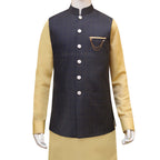 Designed Mehndi Kurta & Waistcoat