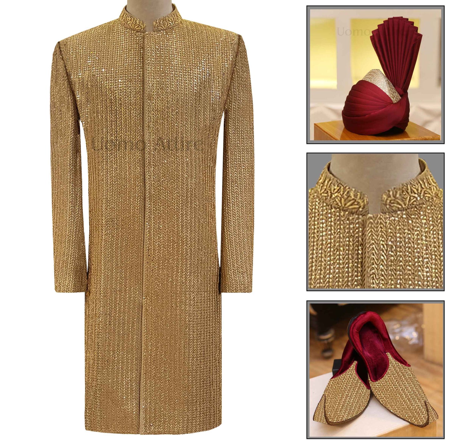 Groom wear golden sherwani package, sherwani for groom