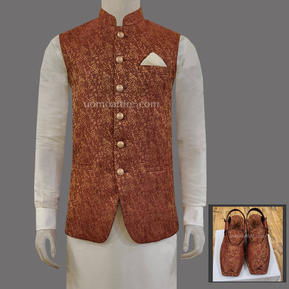 
                  
                    Indian imported jamawar waistcoat, waistcoat, waiscoat for men
                  
                
