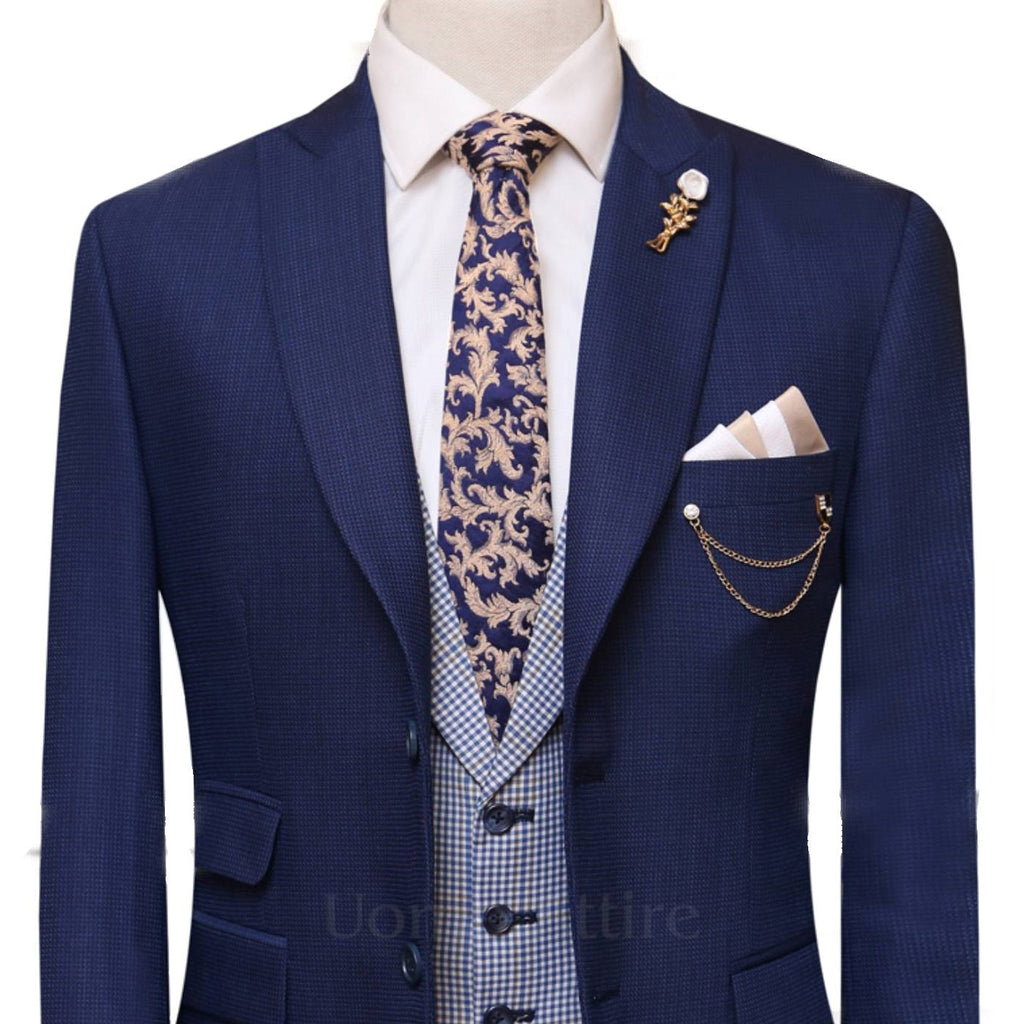 Italian tropical limited edition 3 piece suit, blue 3 piece suit