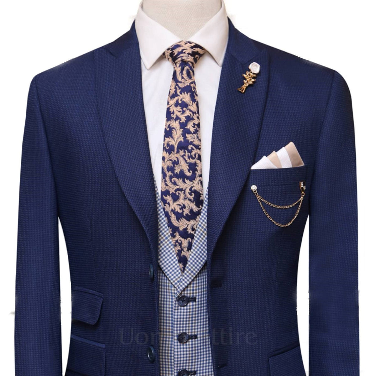 Italian tropical limited edition 3 piece suit, blue 3 piece suit