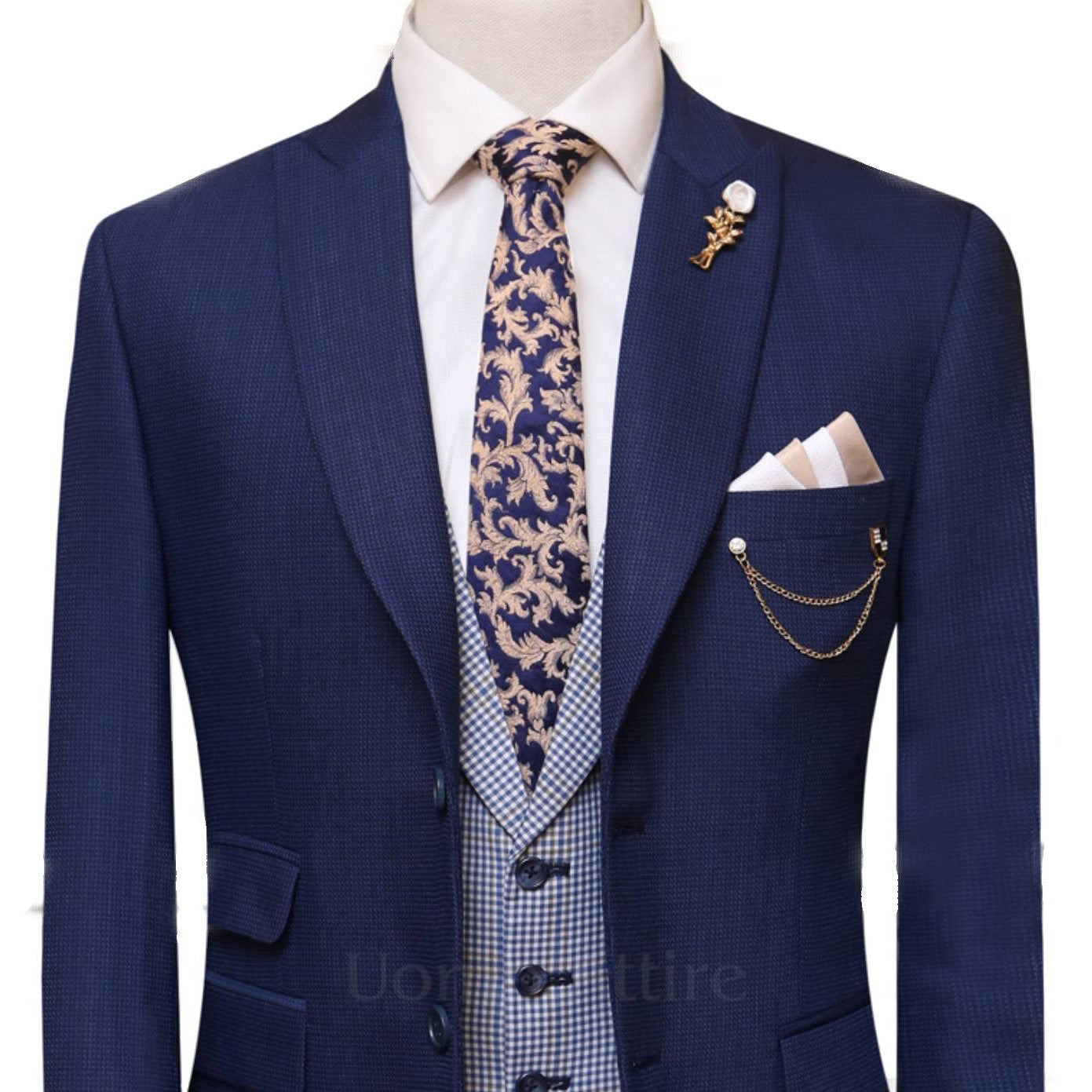 
                  
                    Italian tropical limited edition 3 piece suit, blue 3 piece suit
                  
                