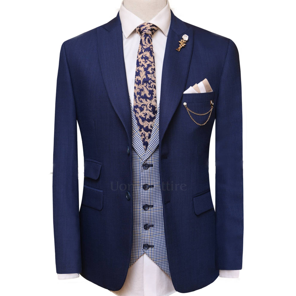 Italian tropical limited edition 3 piece suit, blue 3 piece suit