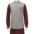 Light gray awami waistcoat for formal occasions