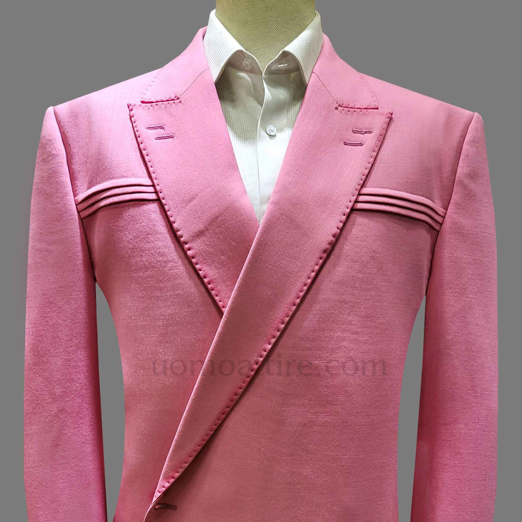 Mens Pink Suit | Mens Pink 2-Piece Suit | 100% Woolen Suits