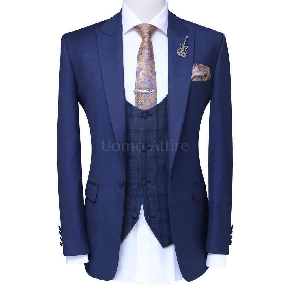 Mens suit shop's midnight blue 3 piece suit