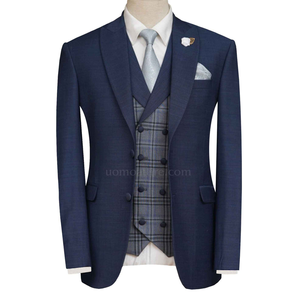 Light blue 3 piece suit with contrast vest, blue suits , blue 3 piece suit