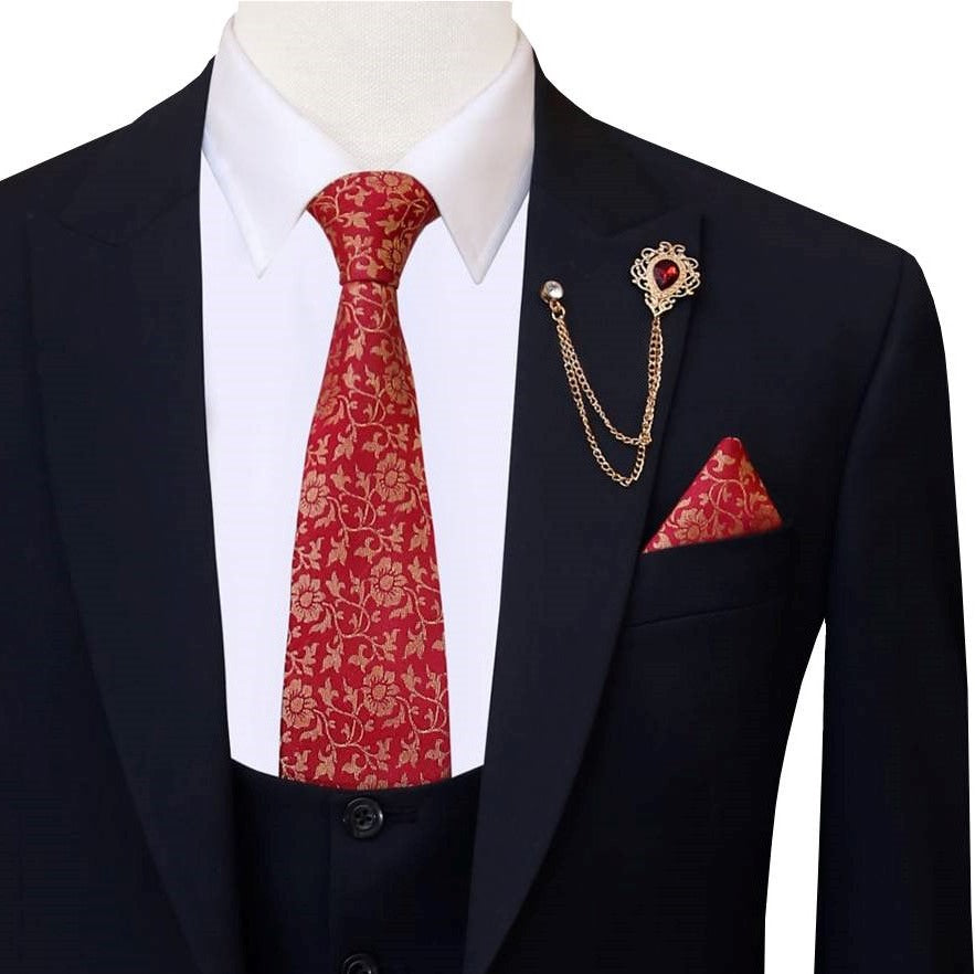 Pure tropical four season Italian midnight blue three piece suit