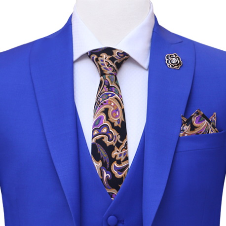 
                  
                    Royal blue three piece suit tie, blue suits for men
                  
                