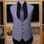 silver grey three piece suit for wedding, gray 3 piece suit with same fabric vest
