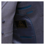 Silver grey three piece suit with v shape shawl lapel inside lining options