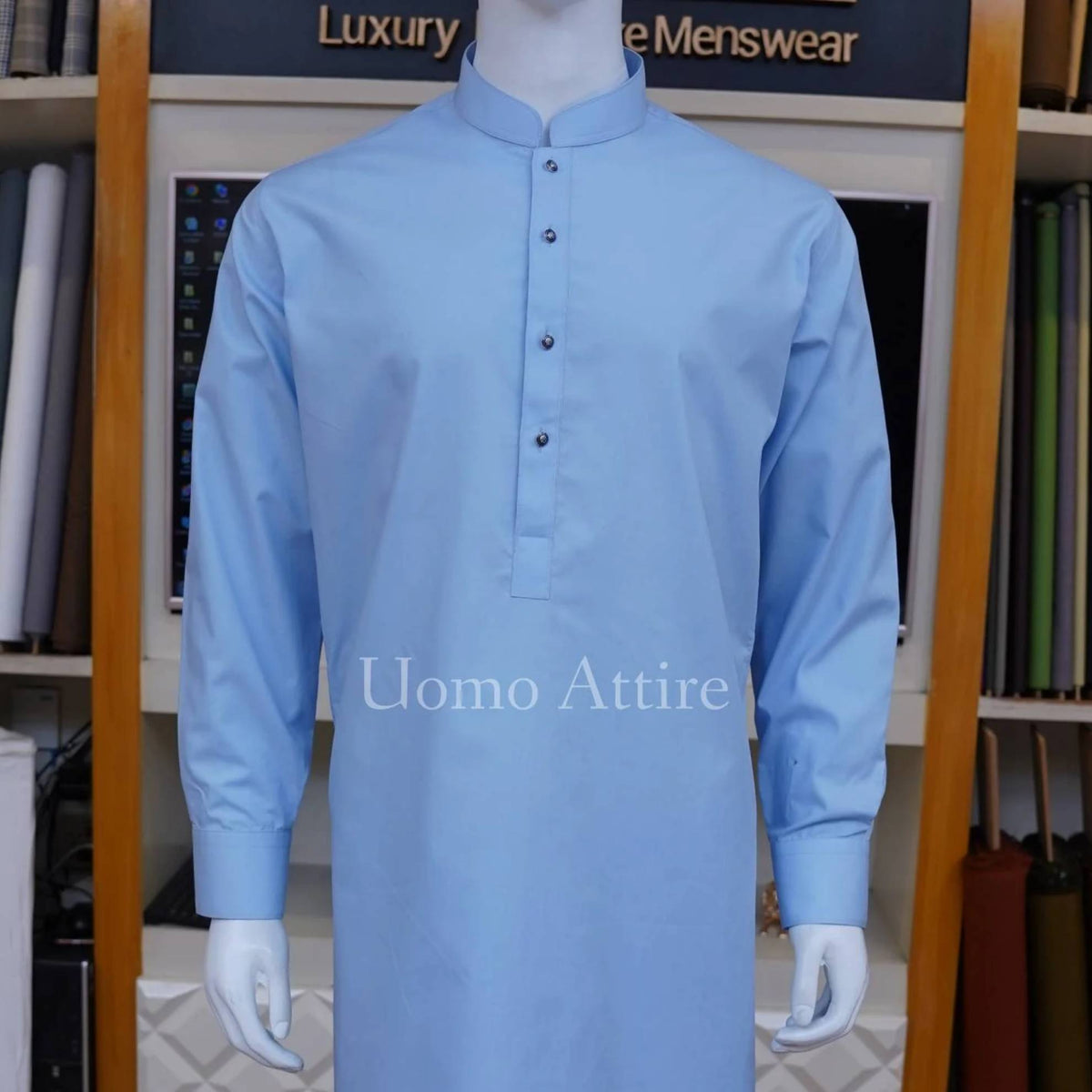Sky blue shalwar kameez | Shalwar Kameez for Men, Shalwar kameez for men, blue shalwar kameez for men