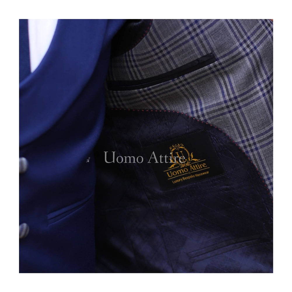 
                  
                    Three piece for men with navy blue waistcoat
                  
                
