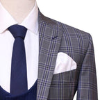 Tre pezzi per uomo con gilet blu navy