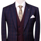 Tropical four season luxury three piece suit with double breasted vest