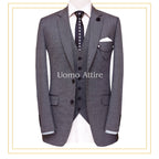 Birds eye textured fabric customized three piece suit