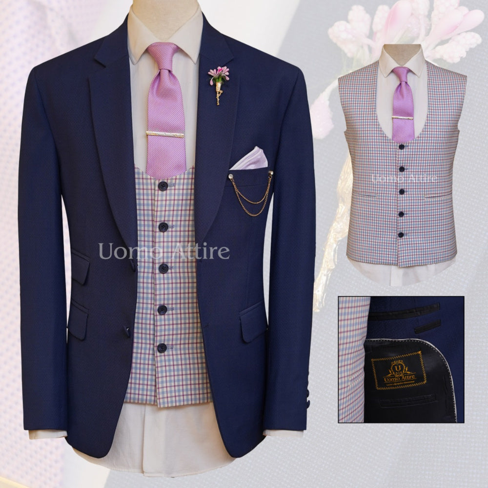 
                  
                    Custom made sophisticated look 3 piece suit, blue suits, blue suits for men
                  
                
